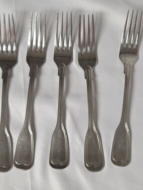 Lot Of 5 Christofle Chinon Silver Plate Silverplated Table Dinner Forks